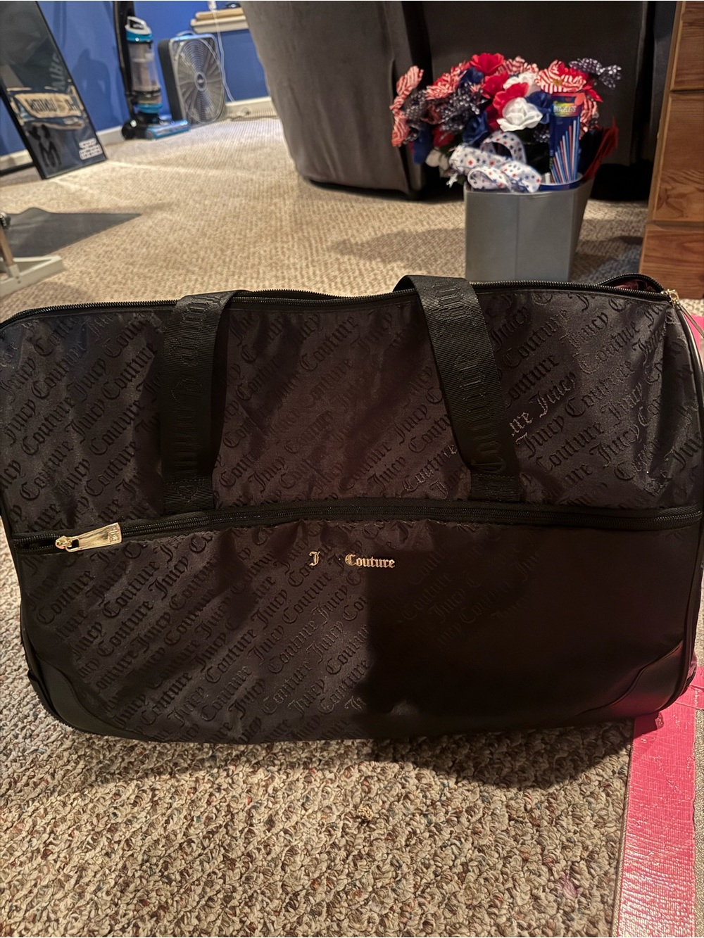 Brand new never used Juicy Couture Black Travel Tote Bag with pull handle
